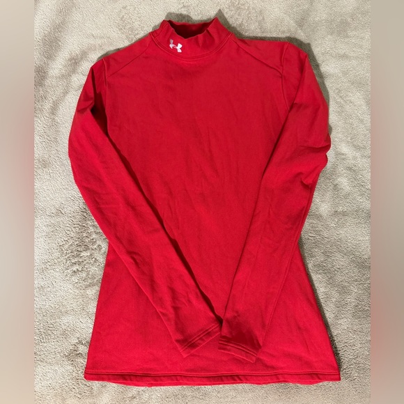 Under Armour Tops - Under Armour Red Mock Neck Performance Top
